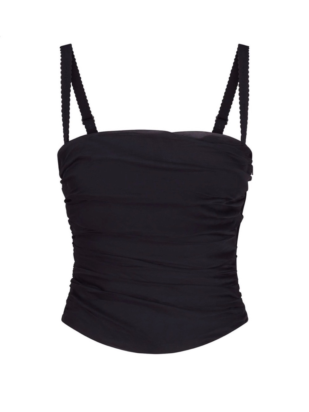 Dolce & Gabbana Black Ruched Strap Camisole